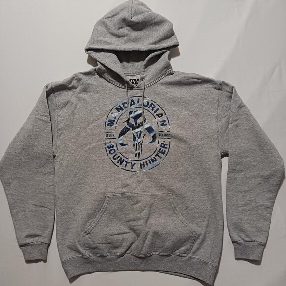 Star Wars Other - Star Wars Mandalorian Bounty Hunter Seek and Destroy Grey Hoodie Men's Large